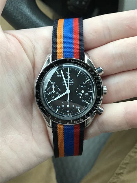 omega speedmaster with perlon strap|best strap for omega speedmaster.